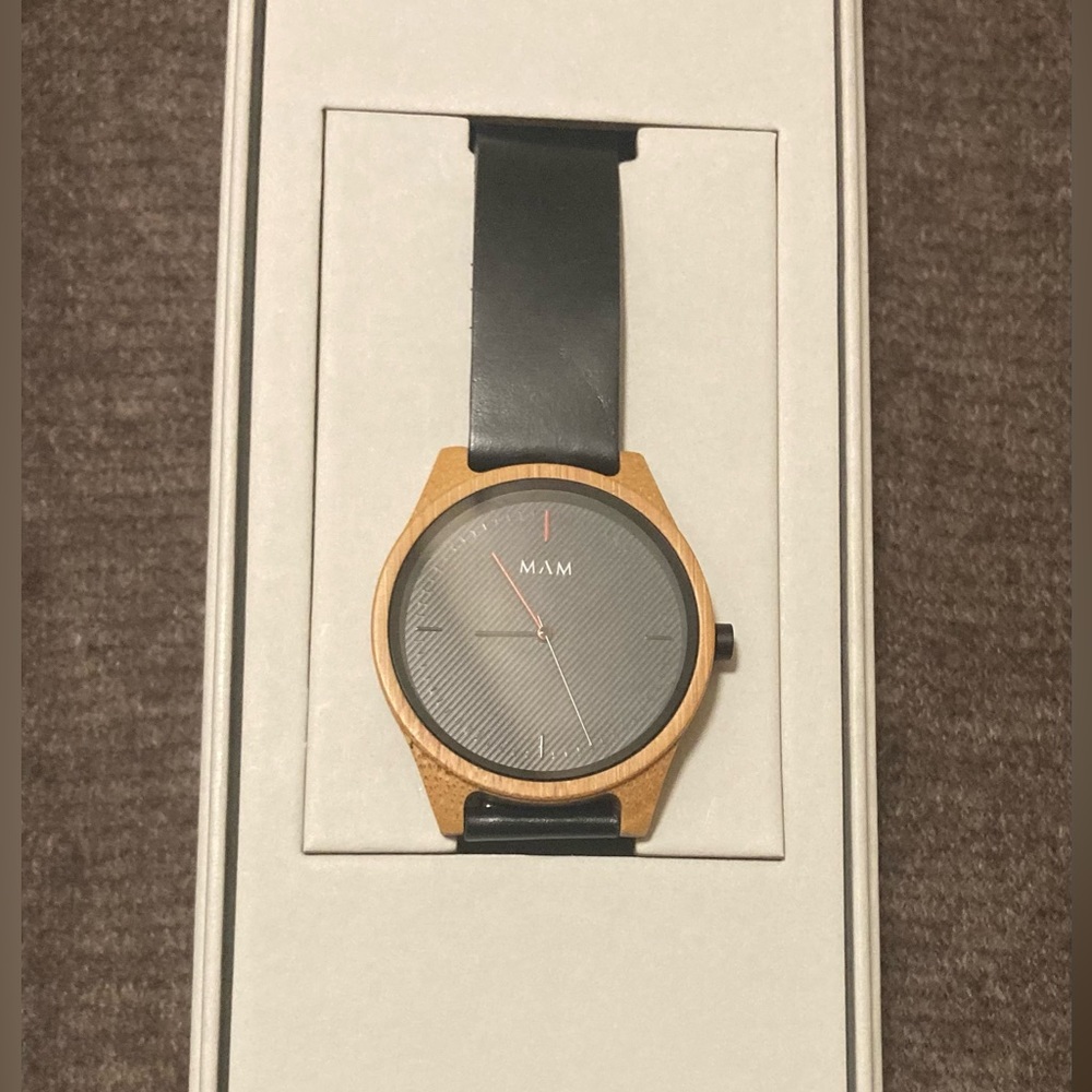 PRICE REDUCED- NEW MAM Wood Watch, Style 615